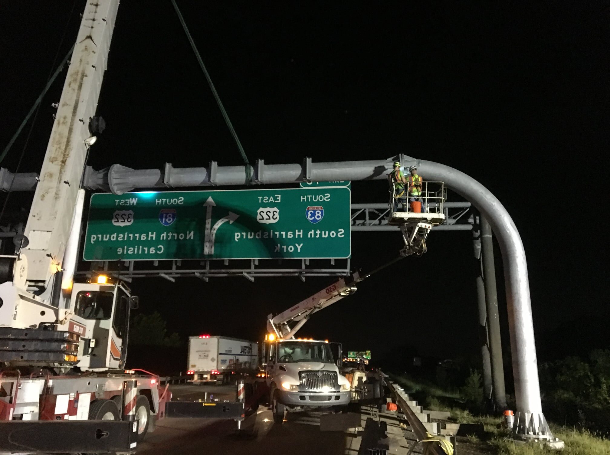 sign Structure Install on Route 83