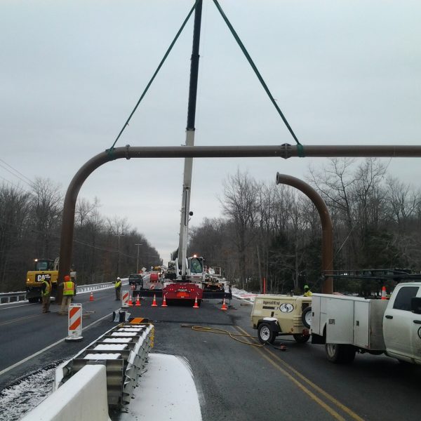 Highway sign structure installation